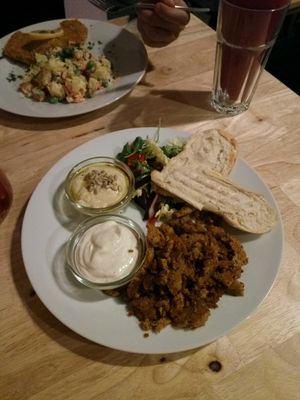 kebab plate at Střecha in Prague