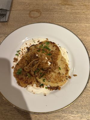 Cabbage pancakes  at Střecha in Prague