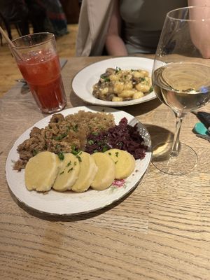Non-alco wine and lemonadee  at Střecha in Prague