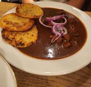 Budvar goulash at Střecha in Prague