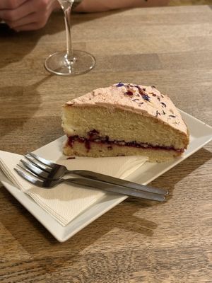 Raspberry cake  at Střecha in Prague