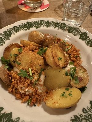 The best potatoes in sour cream    at Střecha in Prague