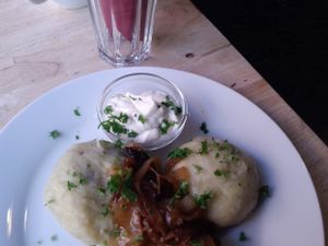 Dumplings  at Střecha in Prague