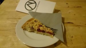 vegan raspberry crumble   at Střecha in Prague