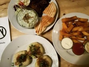 love dumplings at Střecha in Prague