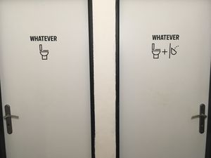 Love the bathrooms! at Střecha in Prague