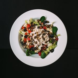 Mixed veggetables salad with tofu feta cheese at Střecha in Prague