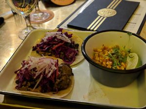 Tacos with corn really delicious! at The Dankness Dojo by Modern Times Beer in Los Angeles