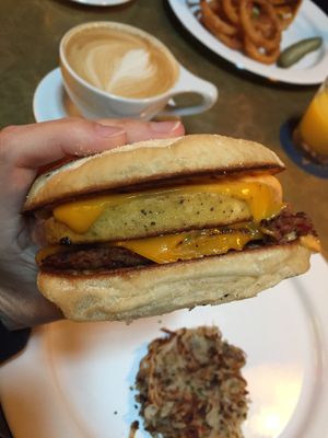 Breakfast sandwich at The Dankness Dojo by Modern Times Beer in Los Angeles