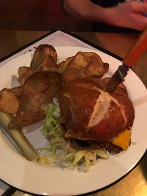 Double beyond burger at The Dankness Dojo by Modern Times Beer in Los Angeles