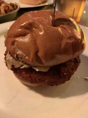 Vegan schnitzel  at The Dankness Dojo by Modern Times Beer in Los Angeles