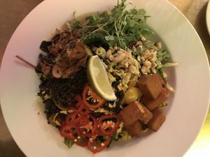 Burmese Lentil salad at The Dankness Dojo by Modern Times Beer in Los Angeles