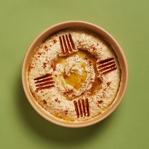 Our Signature Hummus! at Maoz in Barcelona