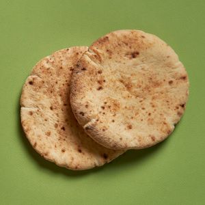 Our fluffy and great pita bread. at Maoz in Barcelona