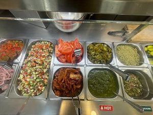 Free vegan salad bar at Maoz in Barcelona