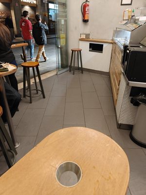 A few sitting places inside at Maoz in Barcelona