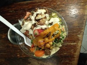 Falafel salad 5,50euros at Maoz in Barcelona