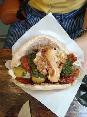 Excellent falafel at Maoz in Barcelona