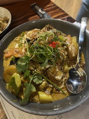 Yellow curry   at Hideaway Kitchen & Bar in Broadbeach