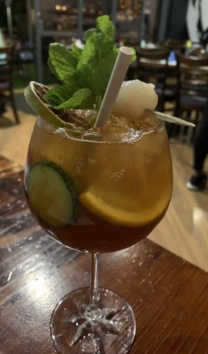 Pimms cup  at Hideaway Kitchen & Bar in Broadbeach