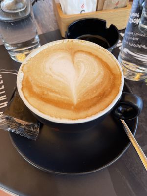 oatmilk coffee  at Cajnica Vanilla in Koper