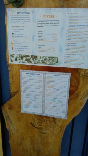 Menu card 2018 at La Pizzeria Chaitén in Chaiten