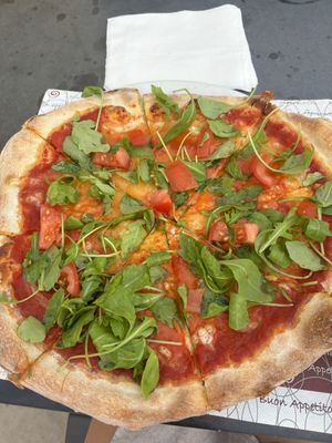Vegan cheese, tomato, and arugulaa  at Spizzico - Pizza Time in Bolzano