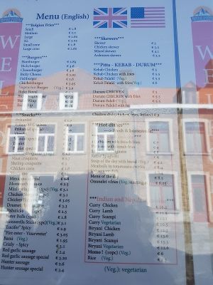 menu  at Mount Gorkha in Bruges