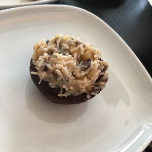 Chocolate vegan GF cupcake with coconut walnut icing!  at Nourish in Calgary