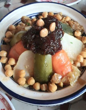 Vegan tajine with couscous at Morococo Cafe - 모로코코 카페 in Seoul