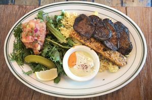 Morococo over rice, vegan version at Morococo Cafe - 모로코코 카페 in Seoul