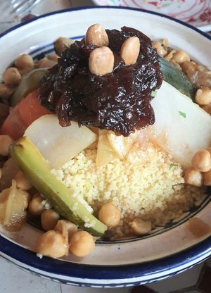 Vegan Tajine with couscous - saffron-flavored! at Morococo Cafe - 모로코코 카페 in Seoul