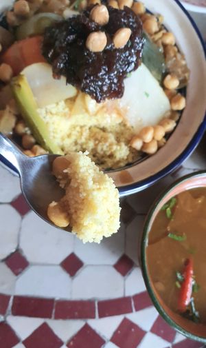 saffron-flavored Couscous 🤩 - close-up at Morococo Cafe - 모로코코 카페 in Seoul