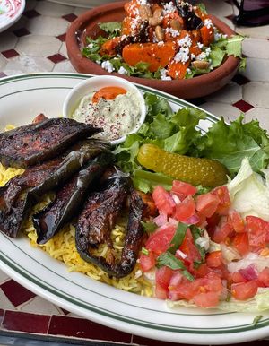 My favorite vegan veggie over rice, vegan carrot salad with vegan cheese crumbs. Always fresh and tasty!  at Morococo Cafe - 모로코코 카페 in Seoul