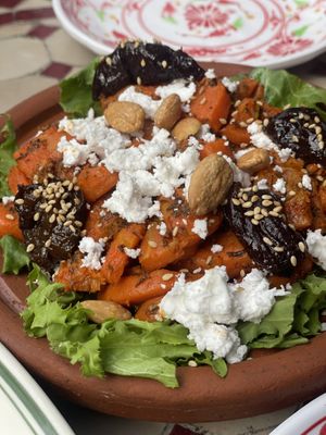 Carrot, Plum, Almond, Vegan feta cheese  at Morococo Cafe - 모로코코 카페 in Seoul