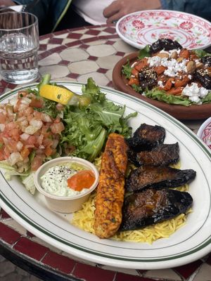 Veggie over rice. Yummy tempeh  & eggplant   at Morococo Cafe - 모로코코 카페 in Seoul