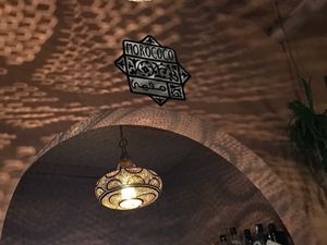 This lamp shade looks very nice  at Morococo Cafe - 모로코코 카페 in Seoul