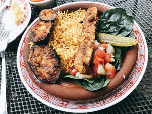 One of my favorite vegan dish. The happiest time when i eat this outside terrace on sunny lazy day!  at Morococo Cafe - 모로코코 카페 in Seoul