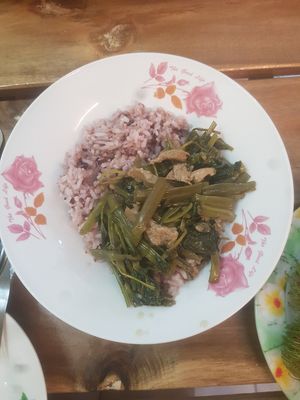 Veggies and rice at Somjit in Chanthaburi