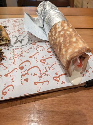 Falafel wrap at Manoush'eh in Vancouver