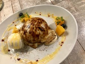 Creme brûlée winter special pancakes  at AIN SOPH.Journey in Kyoto