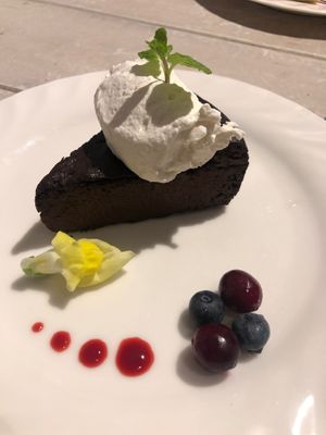 Chocolate cake with soy cream - delicious! at AIN SOPH.Journey in Kyoto