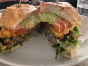 Vegan cheese burger #Veganuary at AIN SOPH.Journey in Kyoto