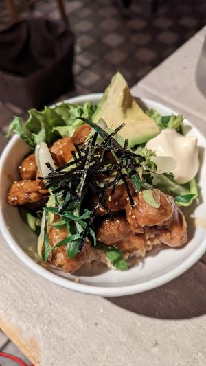 Teriyaki style fried chicken on rice at AIN SOPH.Journey in Kyoto
