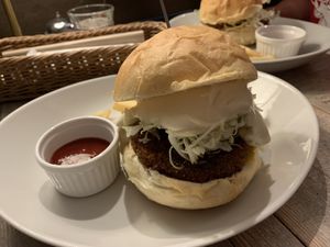 Katsu burger with fries   at AIN SOPH.Journey in Kyoto
