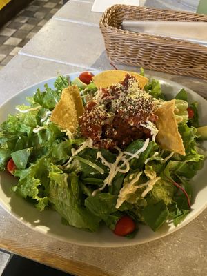 Taco salad - the rice is hidden underneath!  at AIN SOPH.Journey in Kyoto