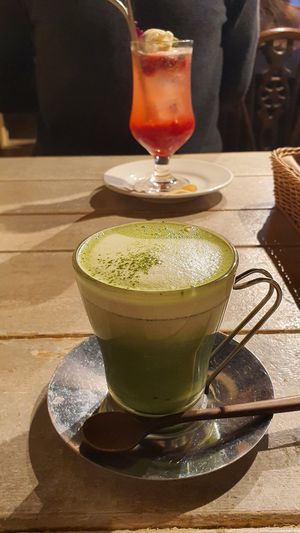 Matcha latte (add sugar syrup) at AIN SOPH.Journey in Kyoto