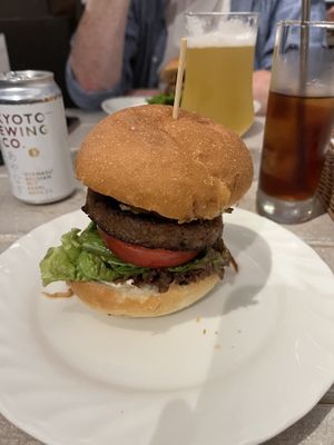 Burger - the cheese one. Thick tomato, good sauce, tasty   at AIN SOPH.Journey in Kyoto