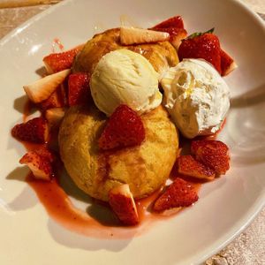 Pancakes, ice cream and strawberries   at AIN SOPH.Journey in Kyoto