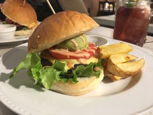 Burger was good, not amazing. Needed more bite. Tasted good with tomato sauce added though at AIN SOPH.Journey in Kyoto